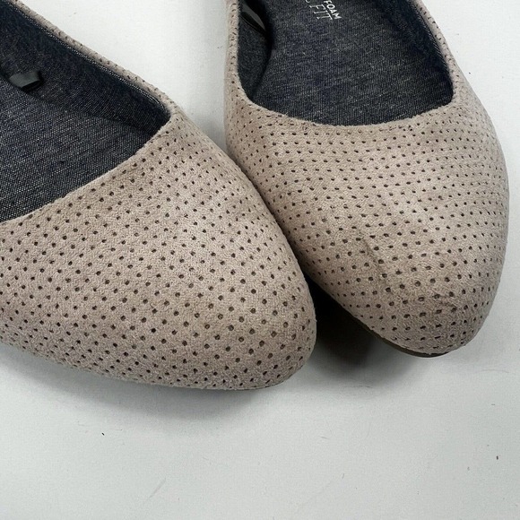Dr Scholls Taupe Memory Foam Cool Fit Flat Shoes Sz 7M Perforated Suede - Picture 4 of 9